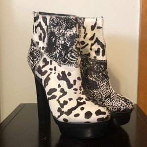 Animal print booties